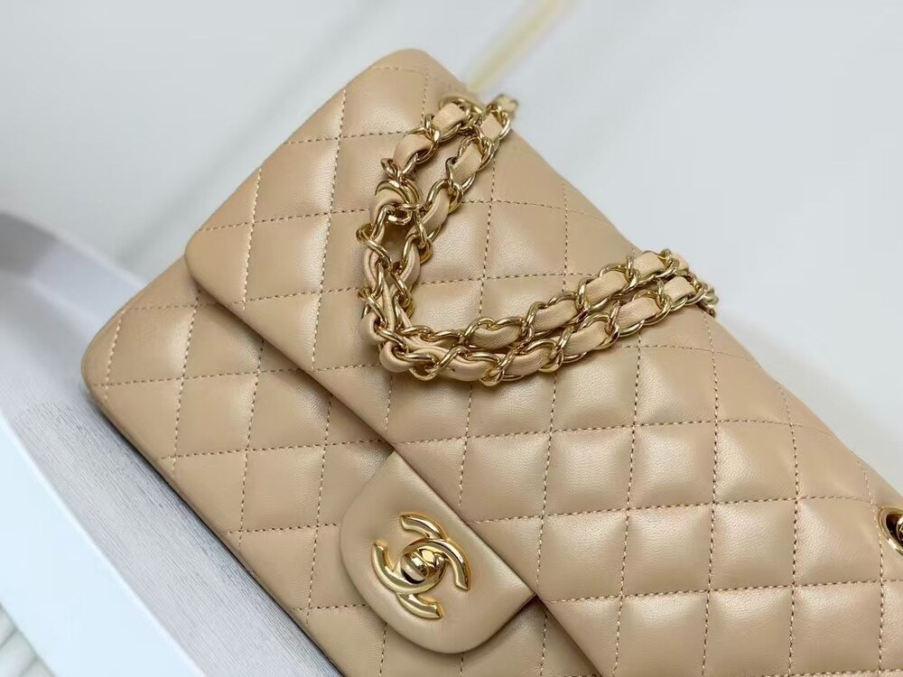 Chanel Cream Quilted Double Flap Chain Shoulder Bag - Picture 6 of 9